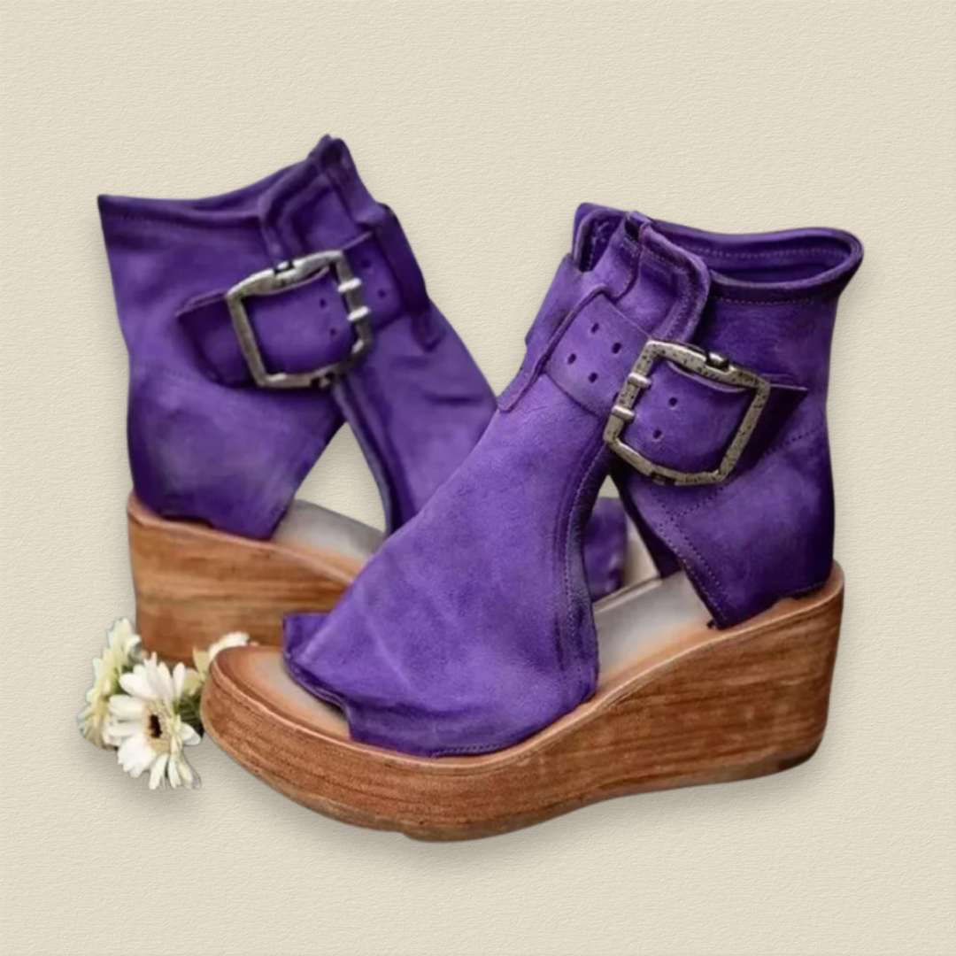 Elara™ | Peep-Toe Wedge Heels