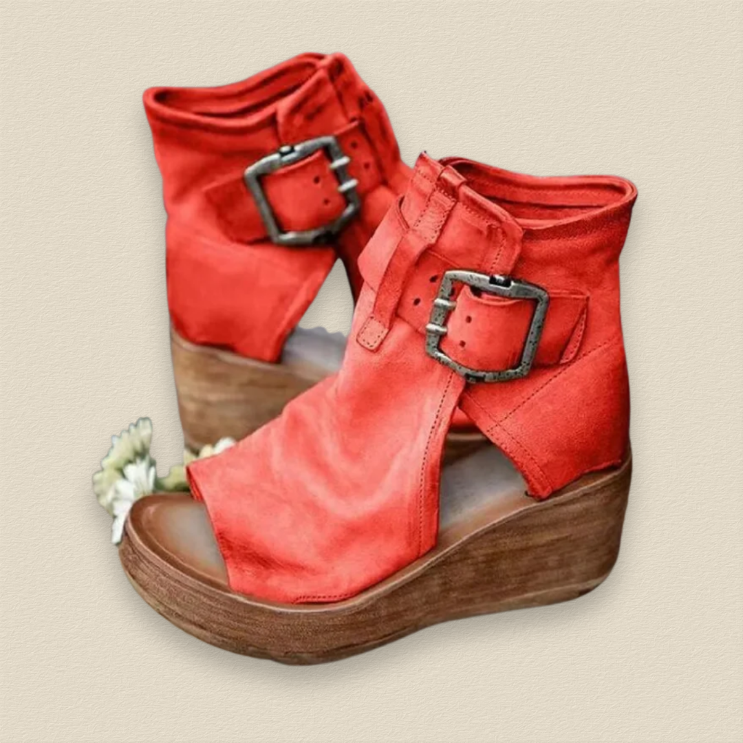 Elara™ | Peep-Toe Wedge Heels