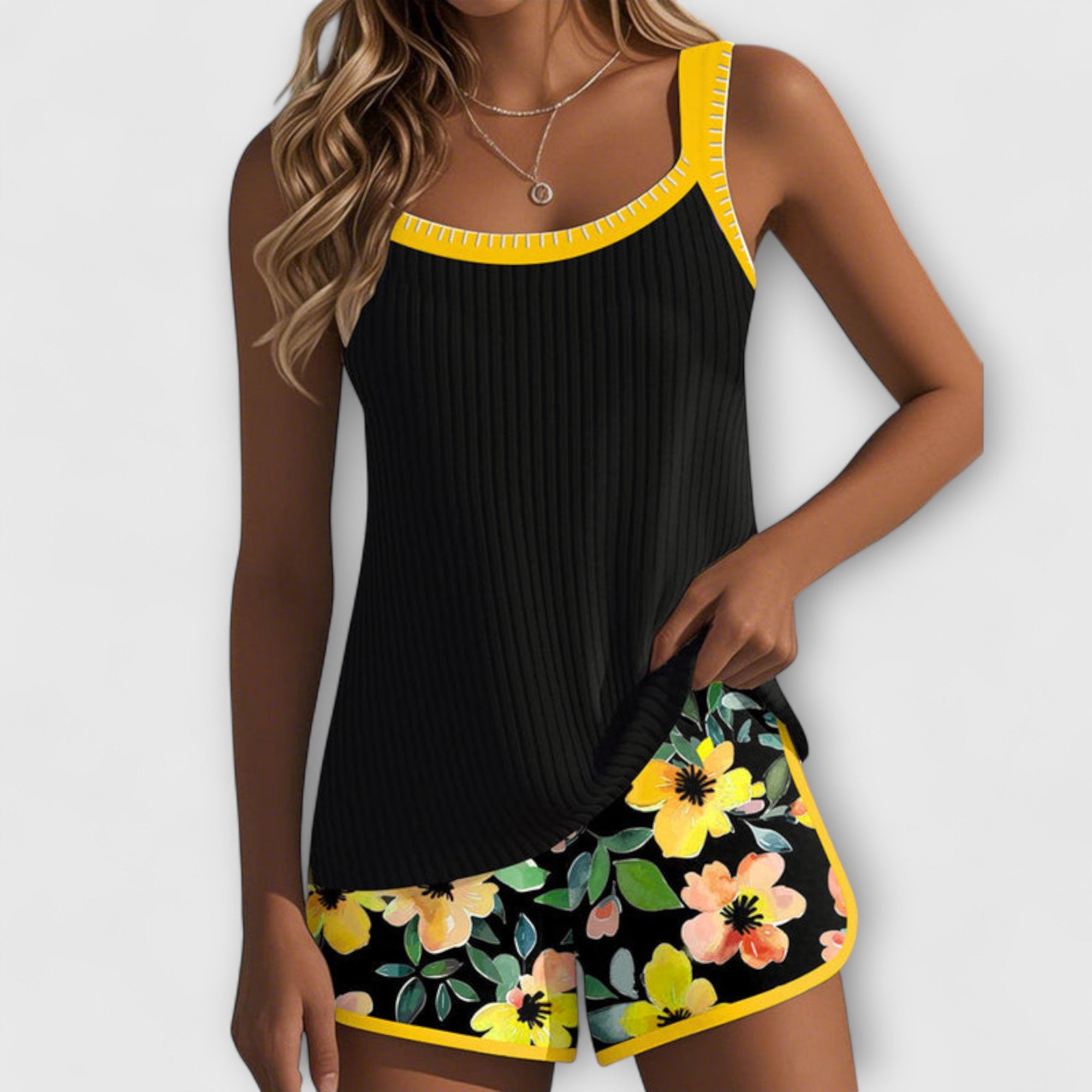 Elara™ | Floral Tie-Back Bikini Set