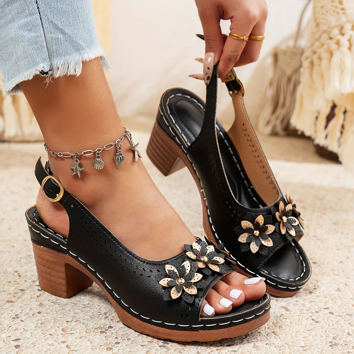 Elara™ | Chunky Heel Sandals