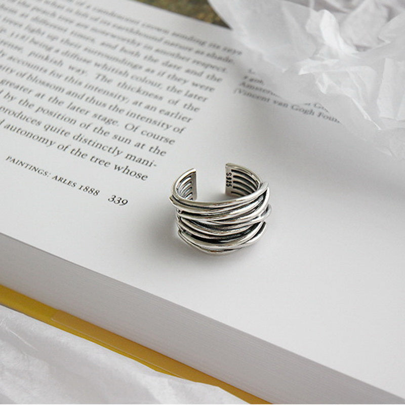 Elara™ | Layered Silver Ring