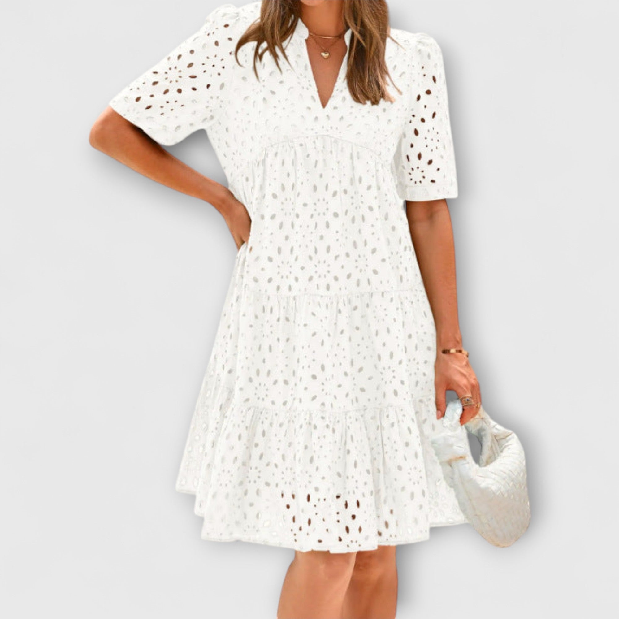 Elara™ | Lace Ruffle Summer Dress