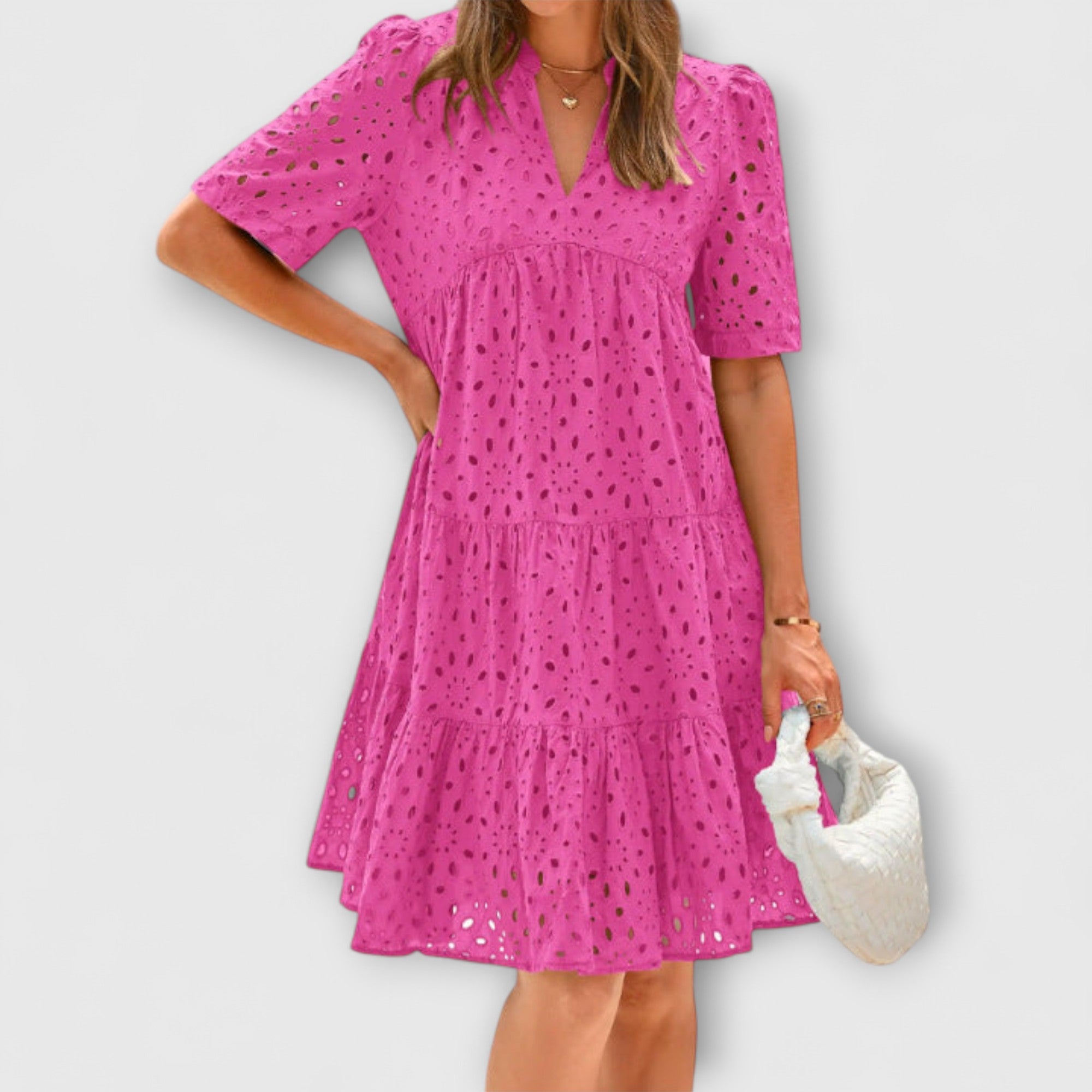 Elara™ | Lace Ruffle Summer Dress