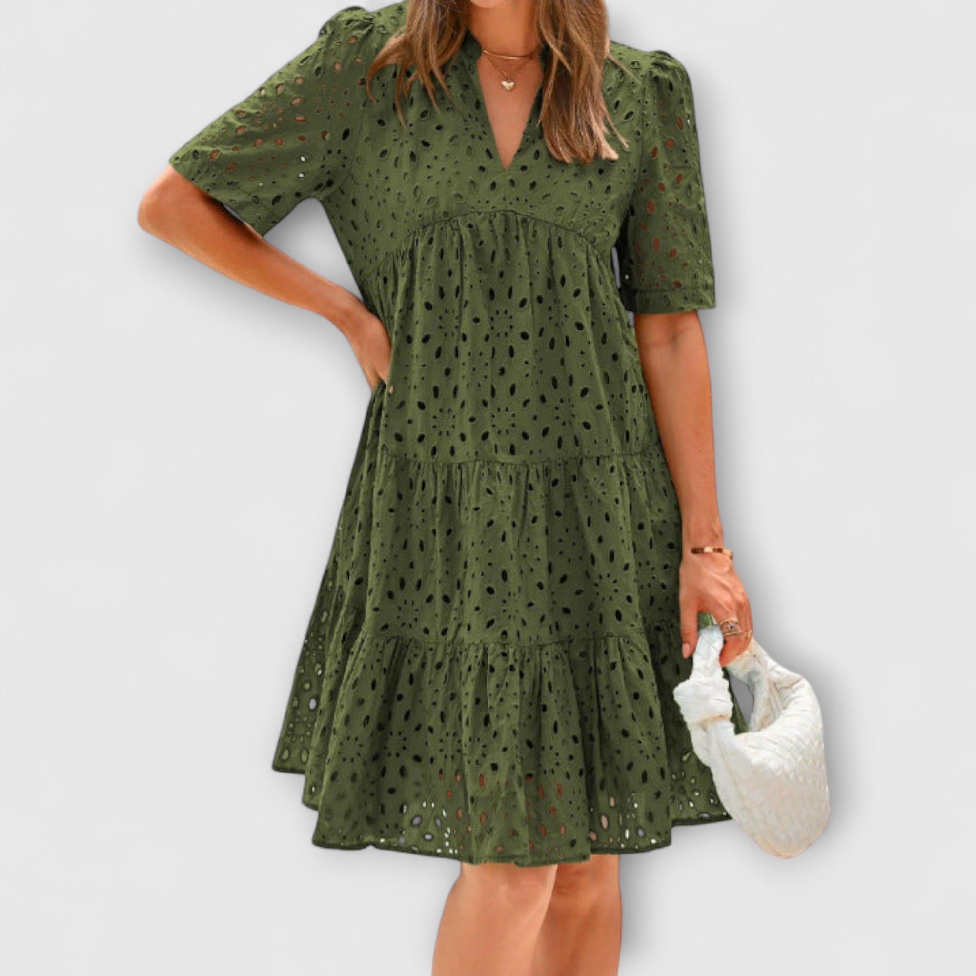 Elara™ | Lace Ruffle Summer Dress