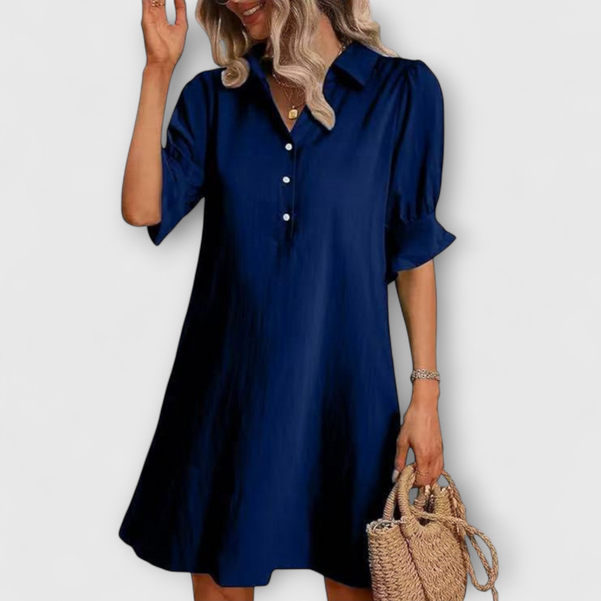 Elara™ | Button Down Shirt Dress Chic
