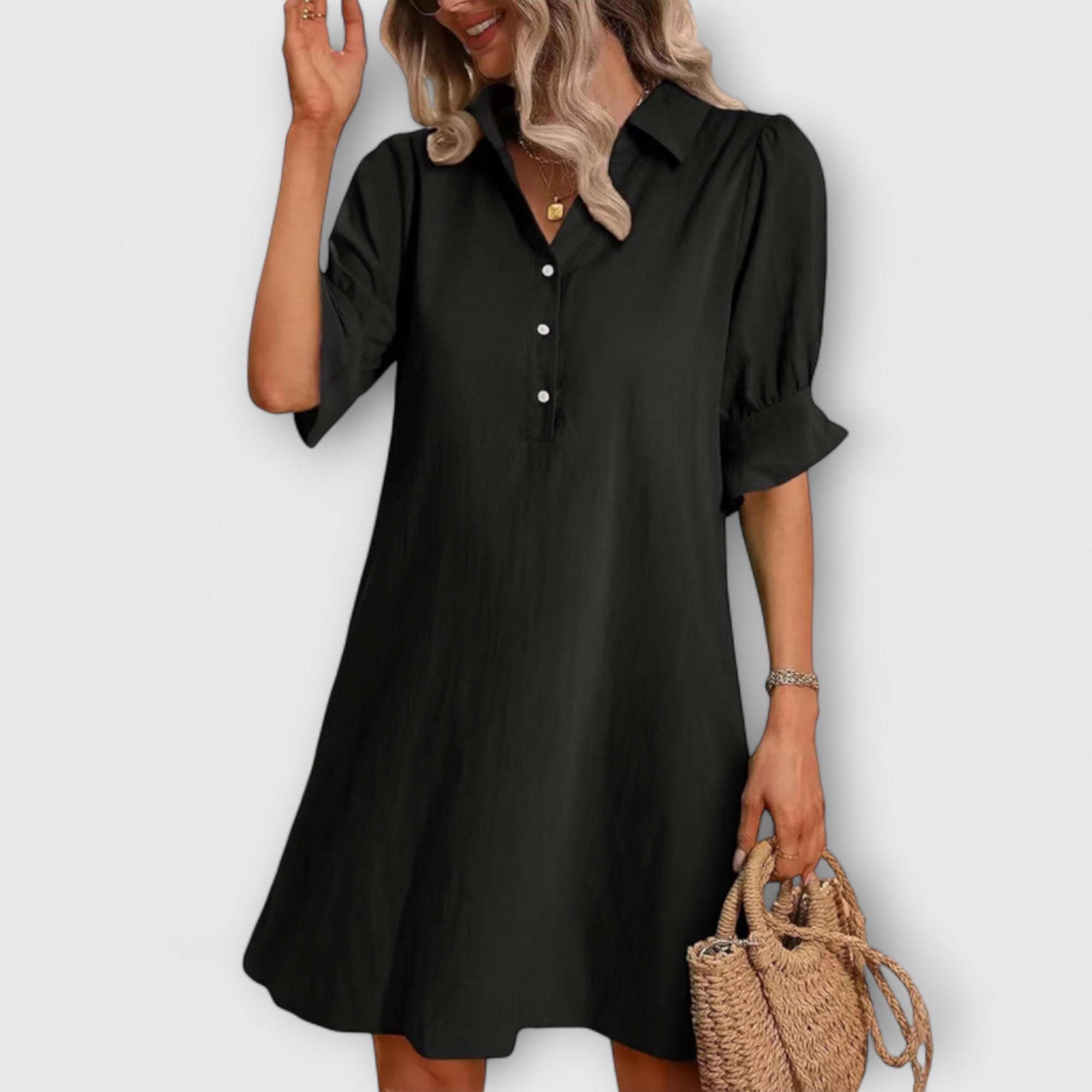 Elara™ | Button Down Shirt Dress Chic