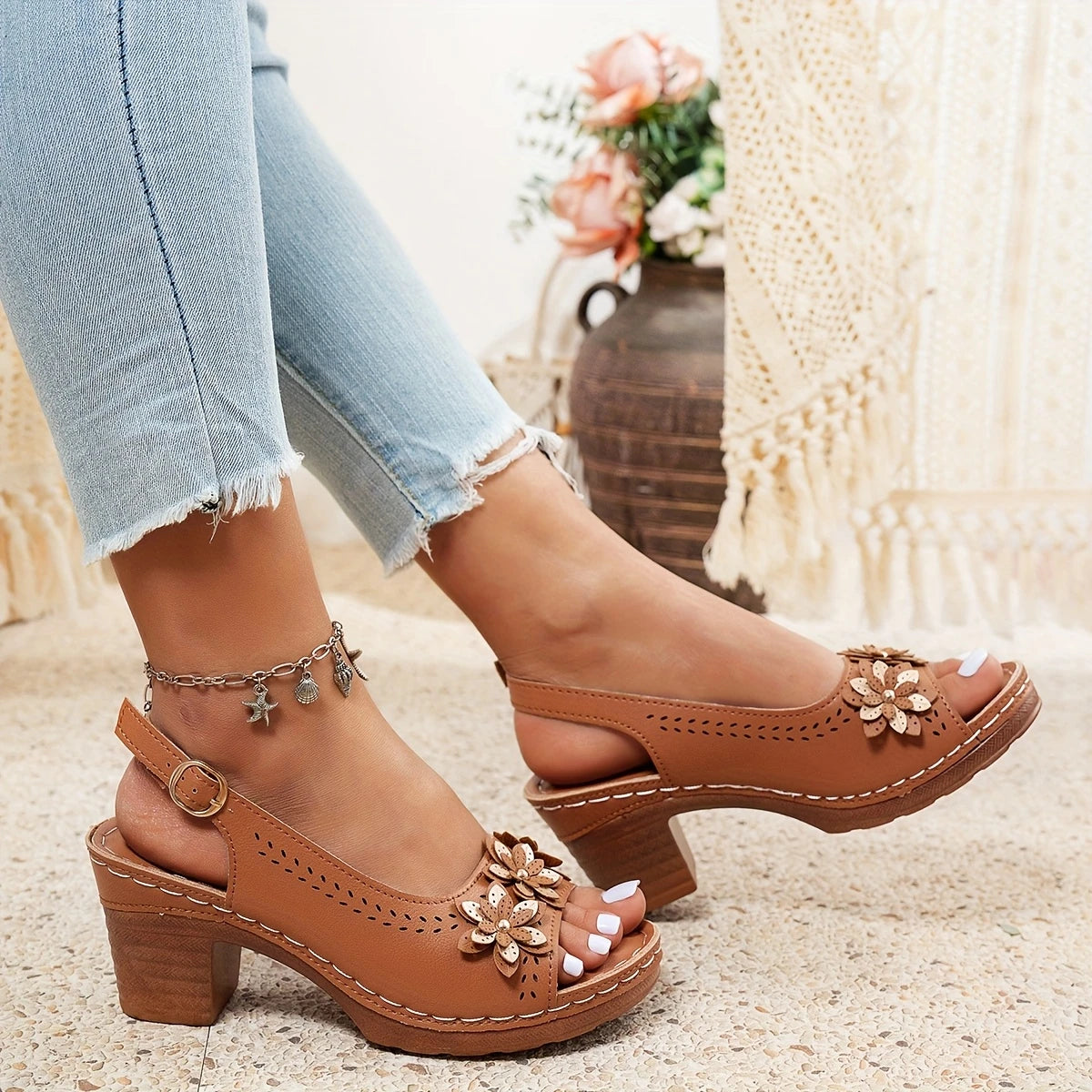 Elara™ | Chunky Heel Sandals
