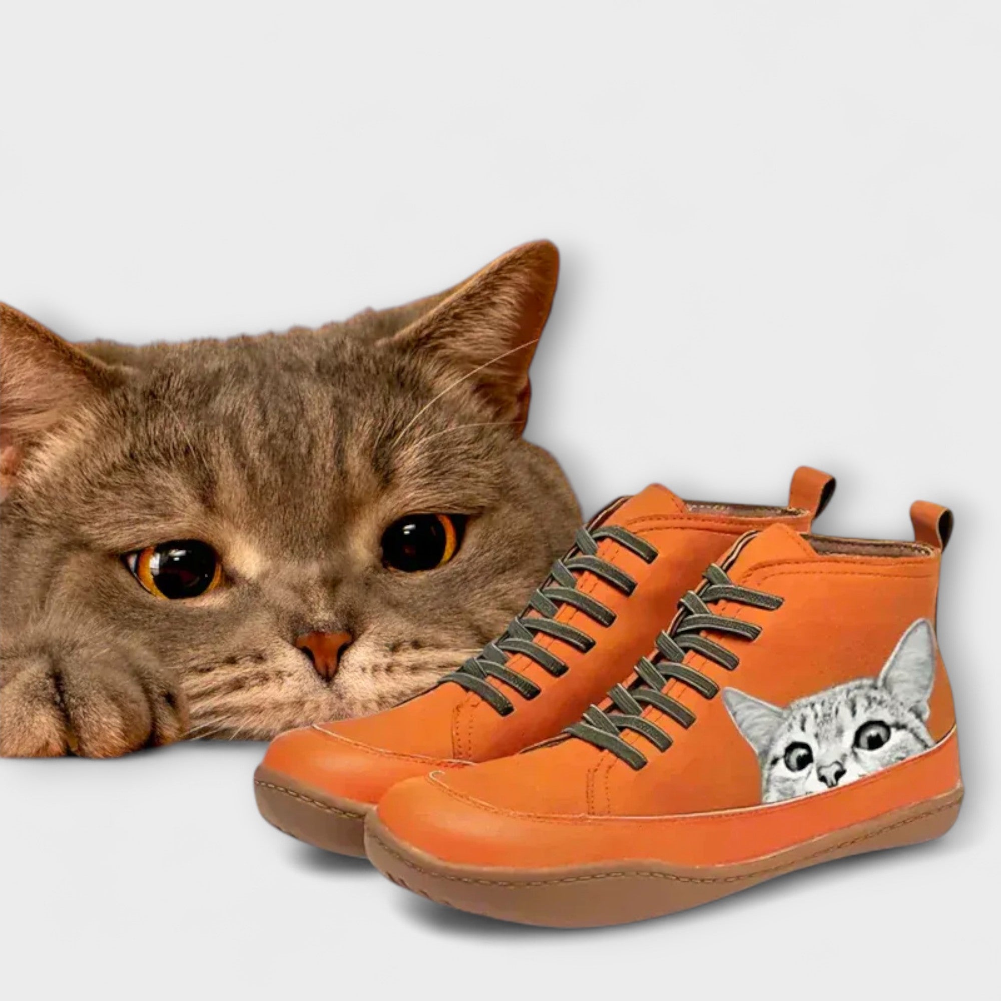 Elara™ | Cat-Inspired Leather Ankle Boots