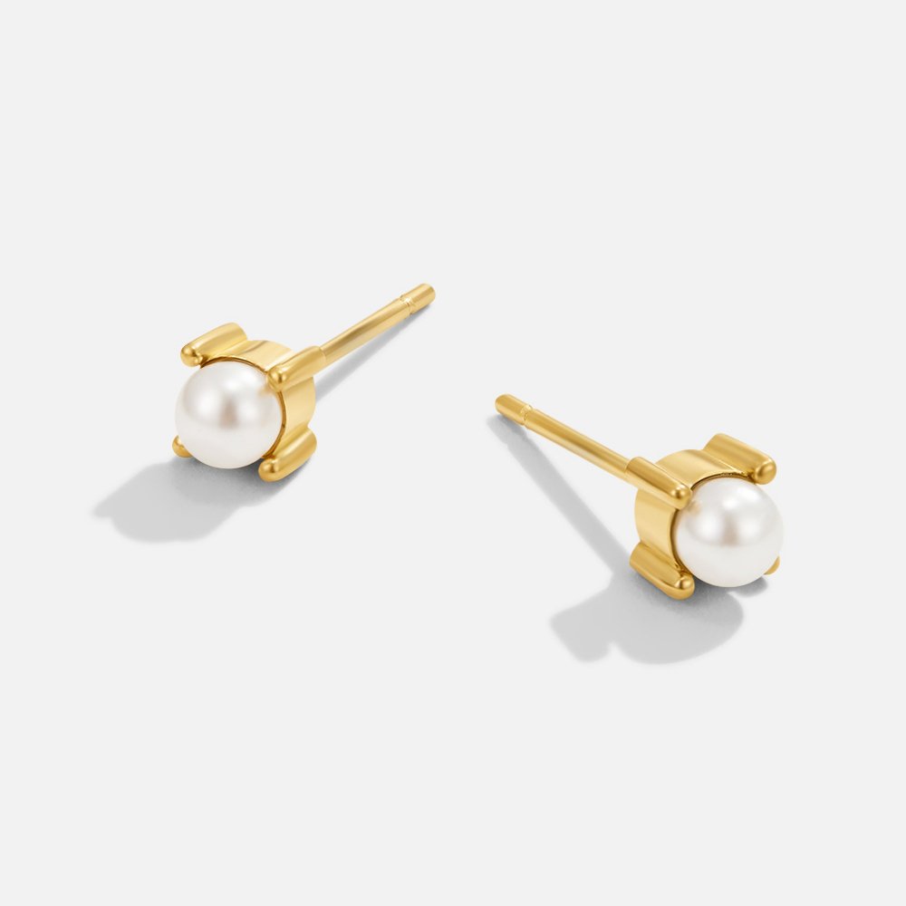 Elara™ | Pearl Stud Earrings