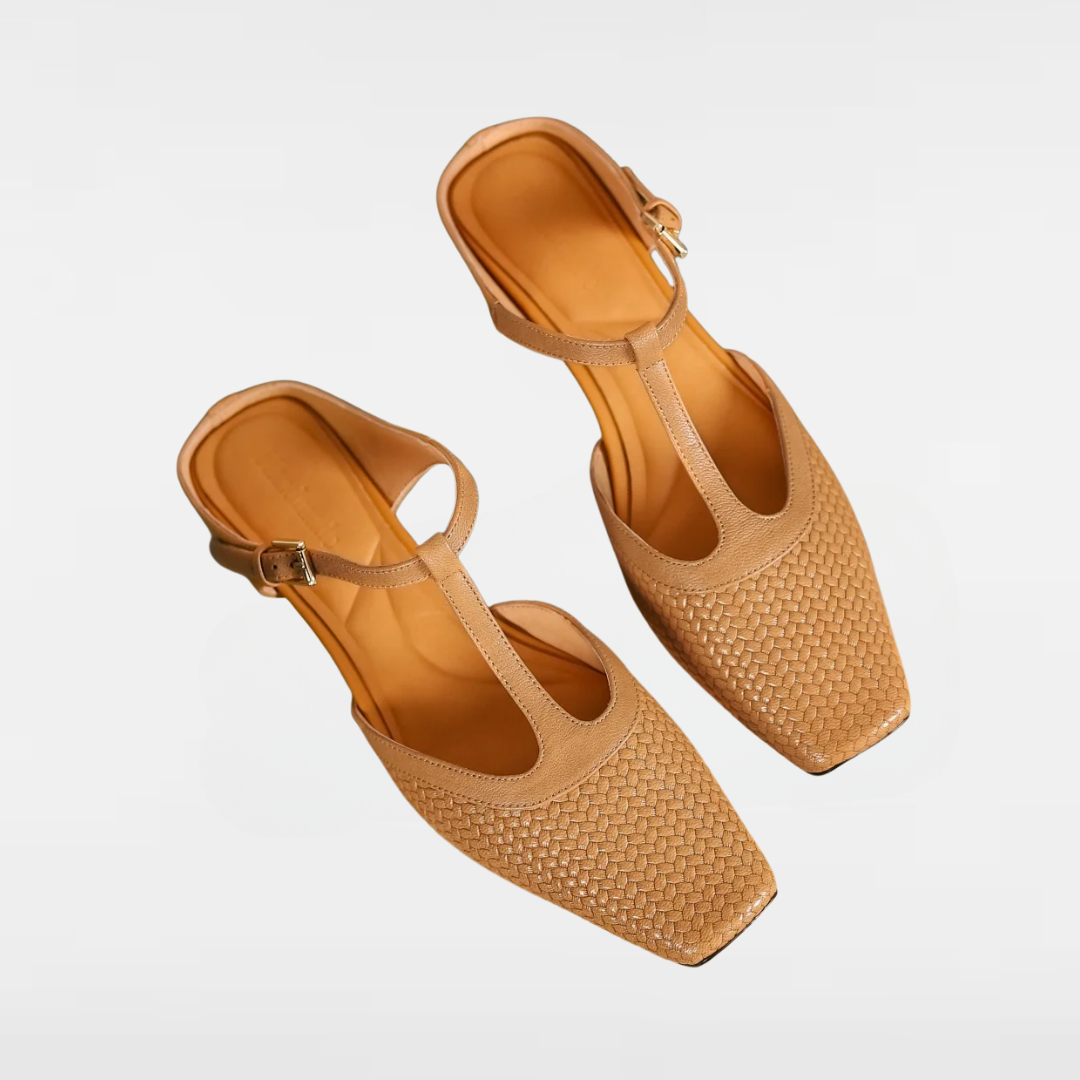 Elara™ | Woven Leather Mules