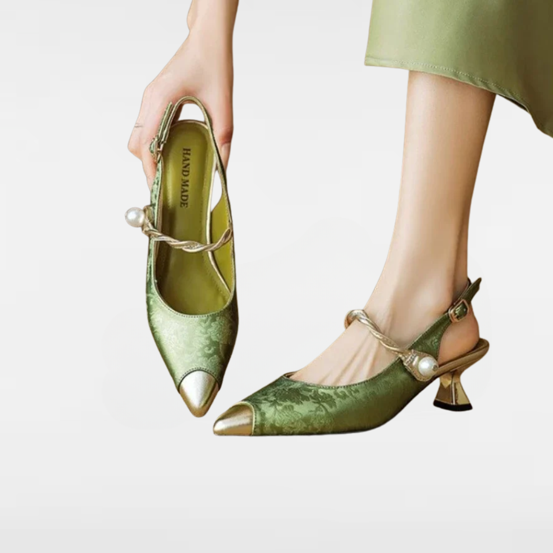 Elara™ | Pearl Satin Slingbacks