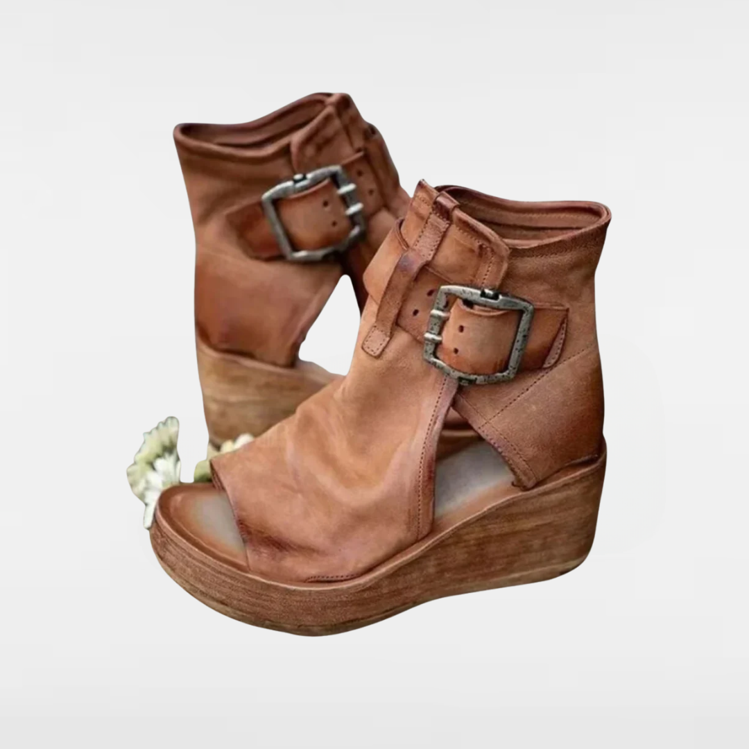 Elara™ | Peep-Toe Wedge Heels