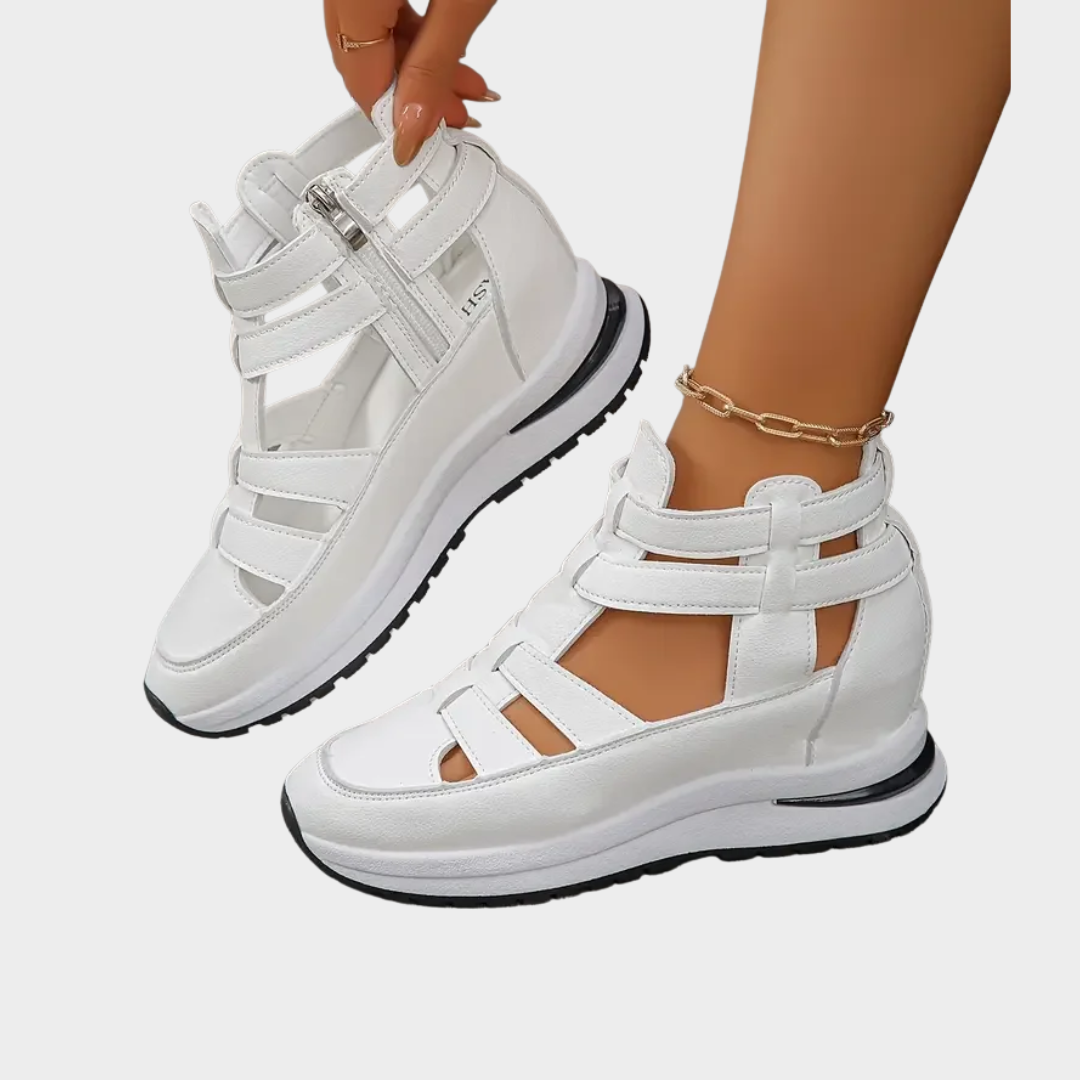 Elara™ | Zippered Wedge Sandals