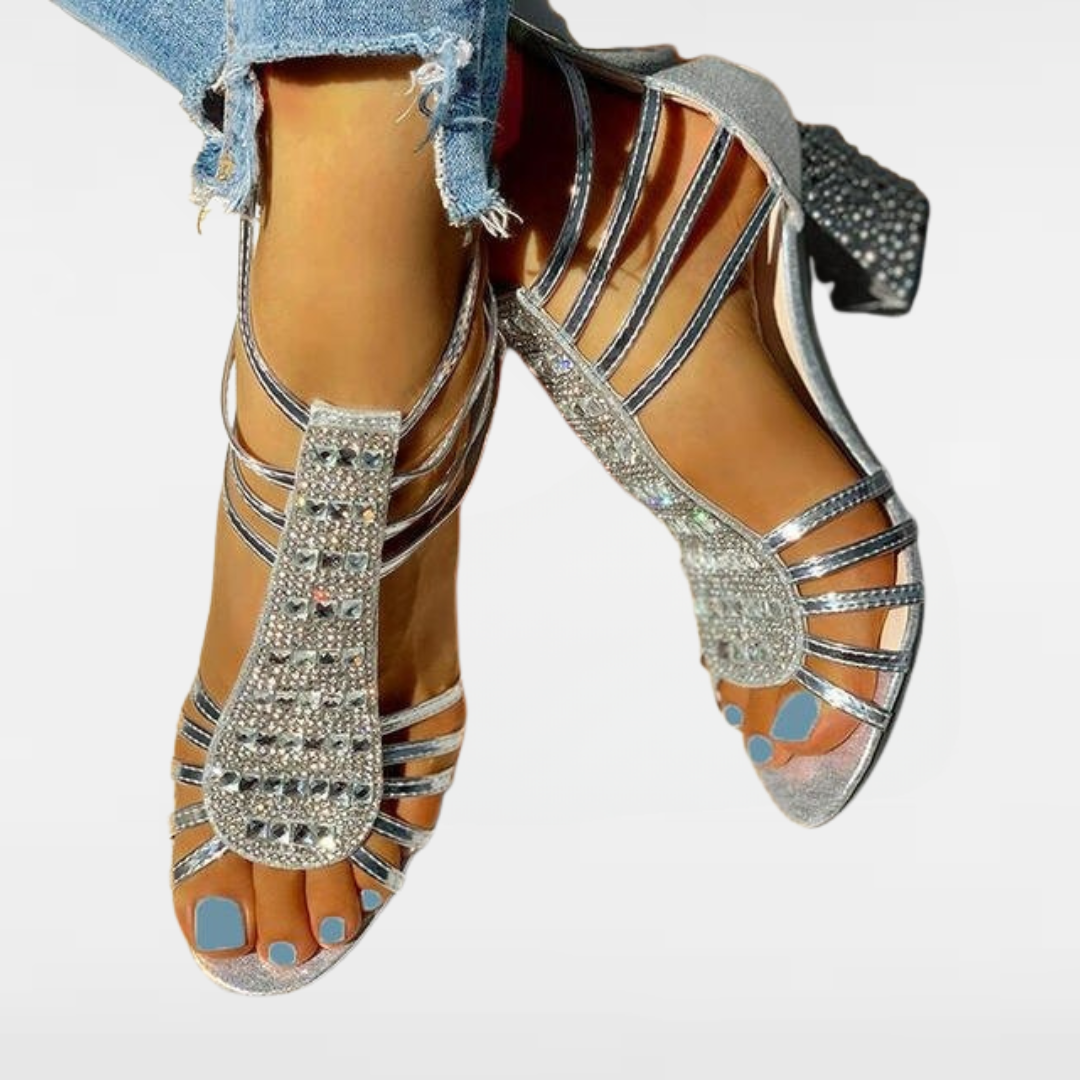 Elara™ | Rhinestone Open-Heeled Sandals