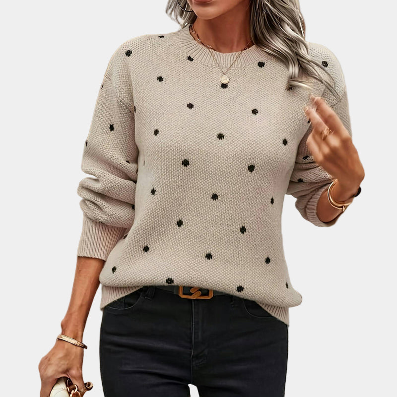 Elara™ | Polka Dot Knit Sweater