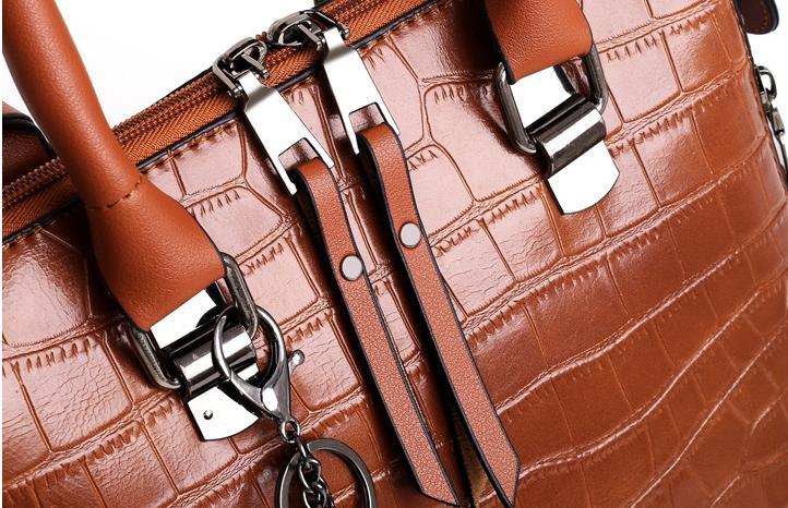 Elara™ | Crocodile Pattern Bag Set