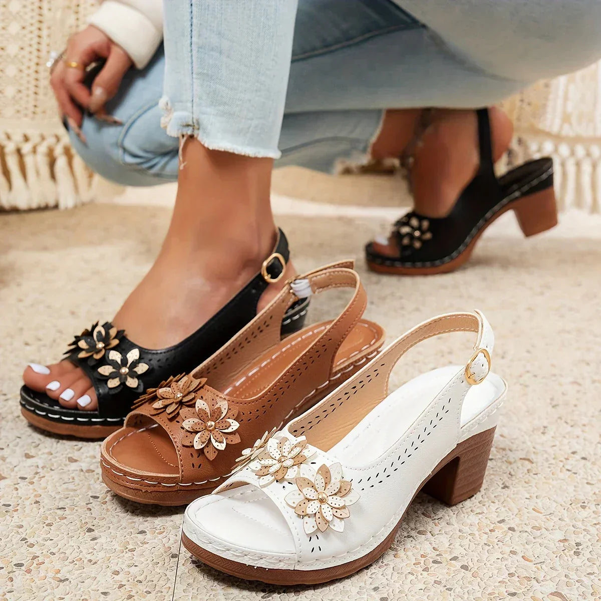 Elara™ | Chunky Heel Sandals