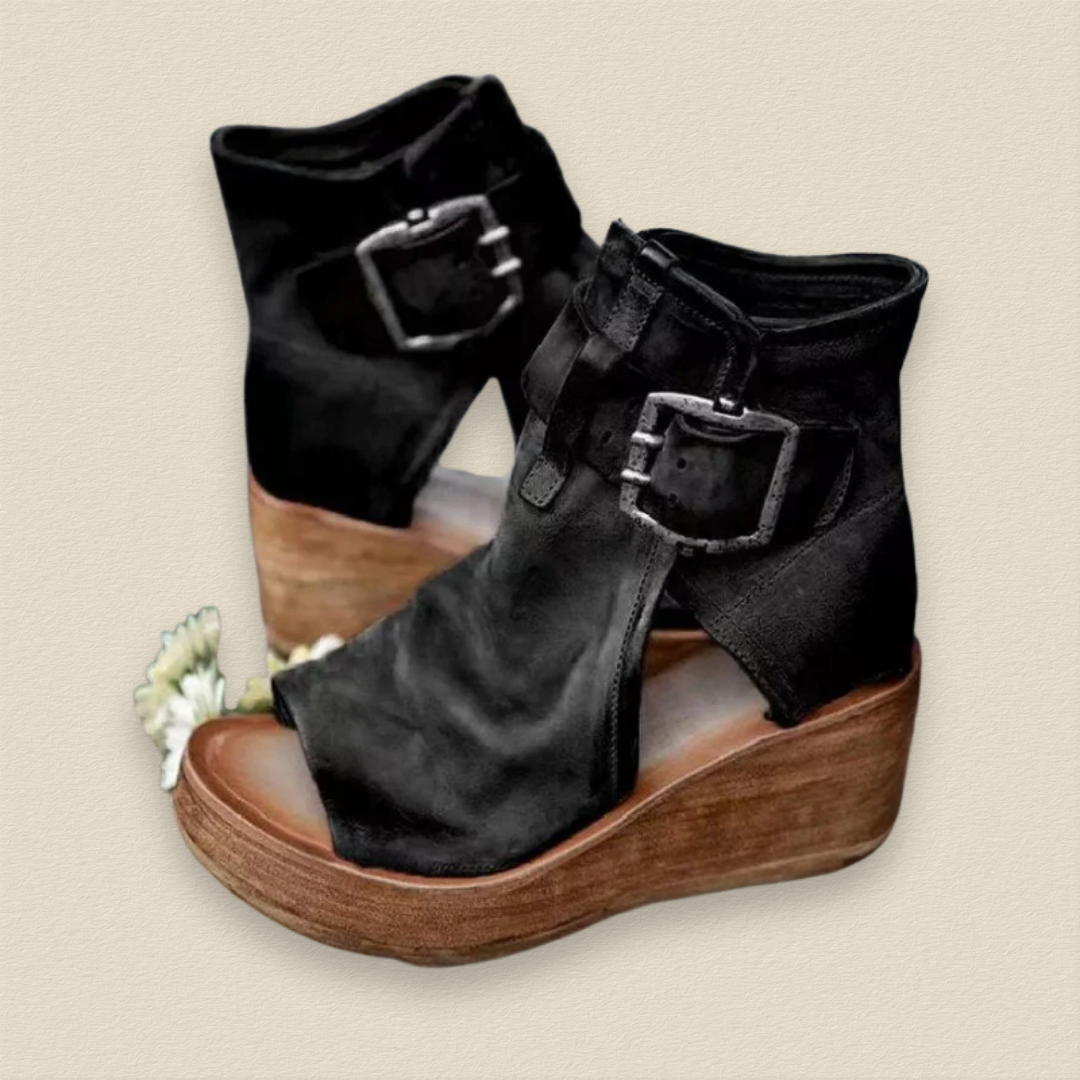 Elara™ | Peep-Toe Wedge Heels