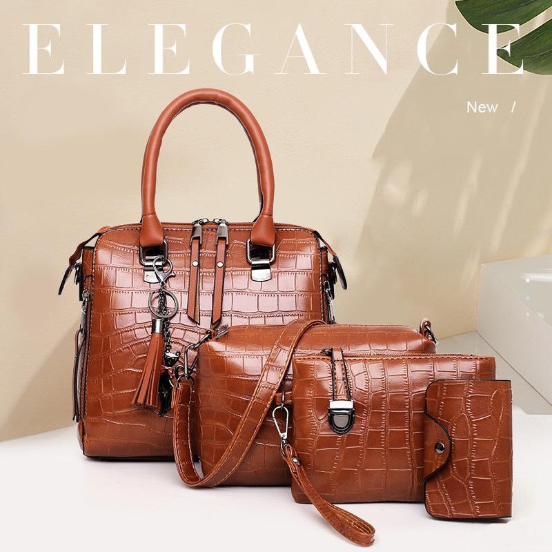 Elara™ | Crocodile Pattern Bag Set