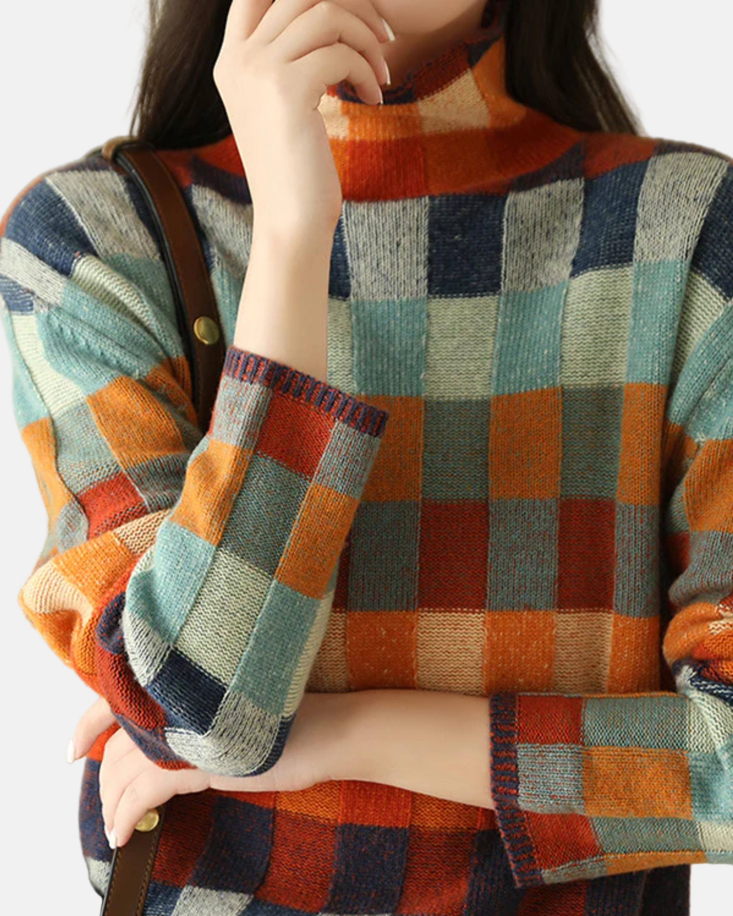 Elara™ | Patchwork Turtleneck Sweater