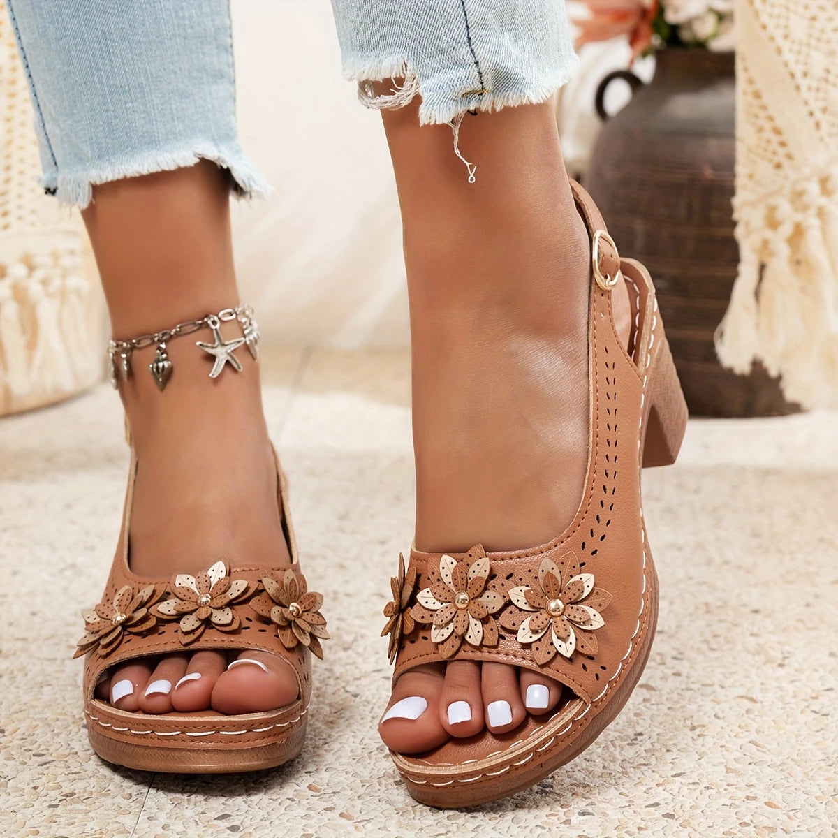 Elara™ | Chunky Heel Sandals