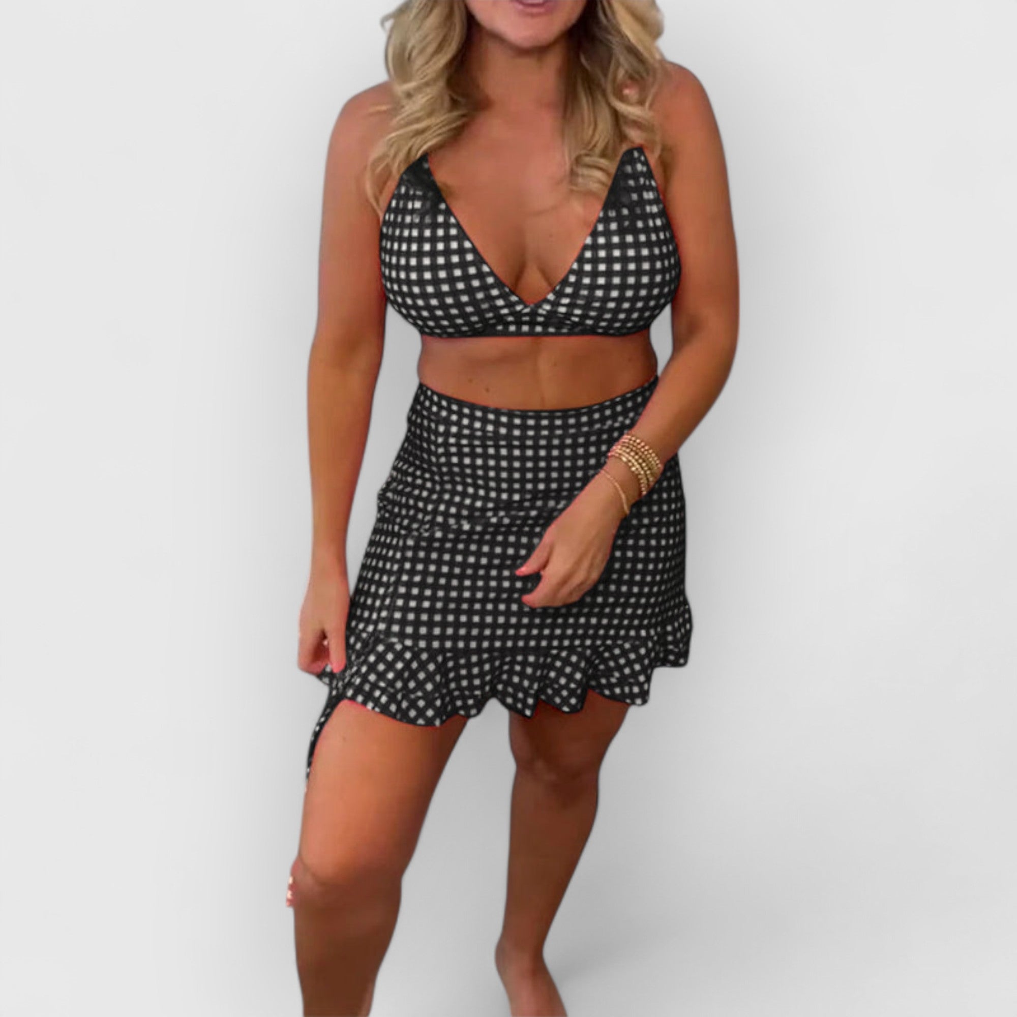 Elara™ | Checkered Strap Bikini