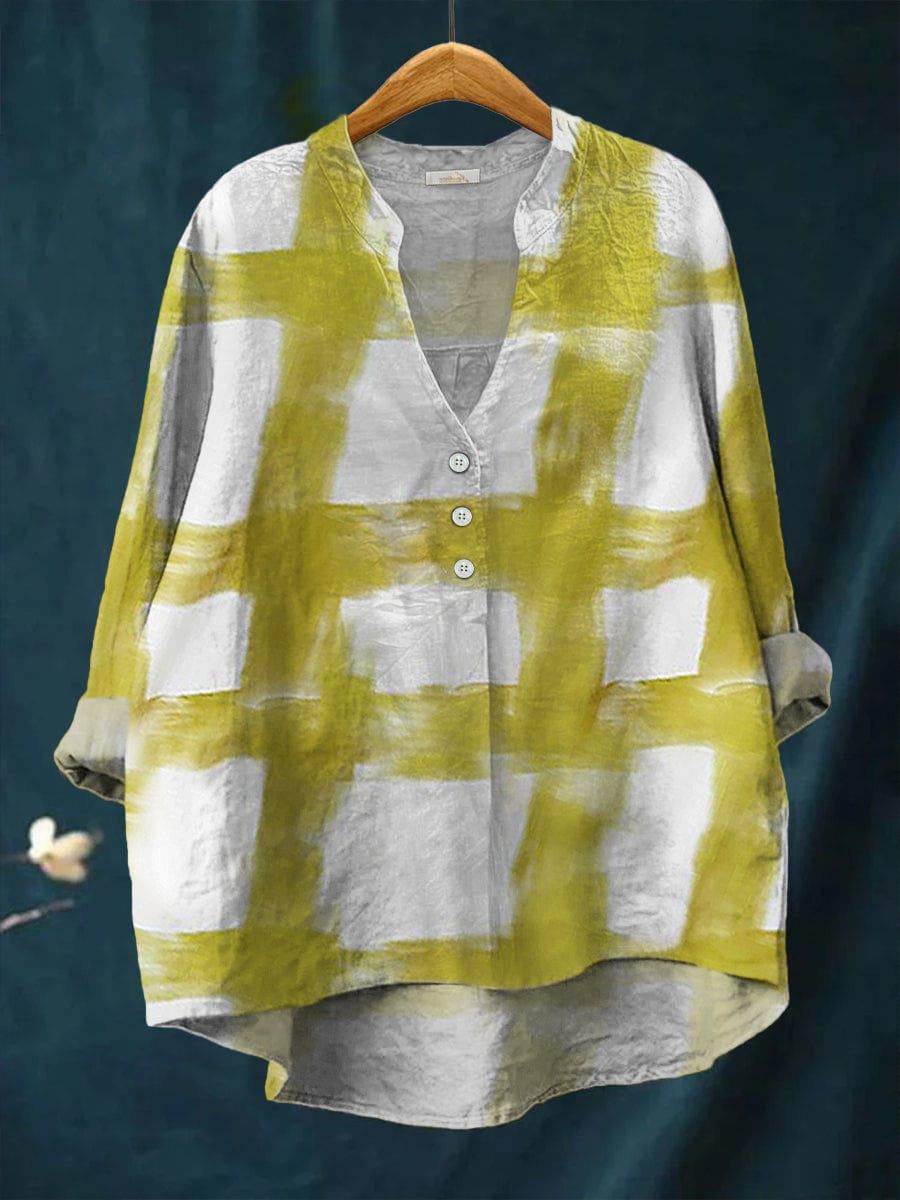 Elara™ | Checked V-neck Blouse