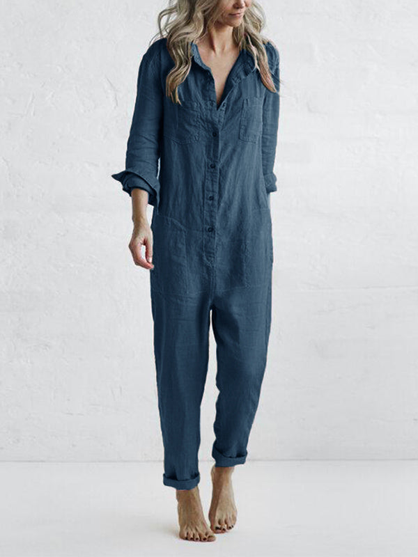 Elara™ | Cotton Long Jumpsuit