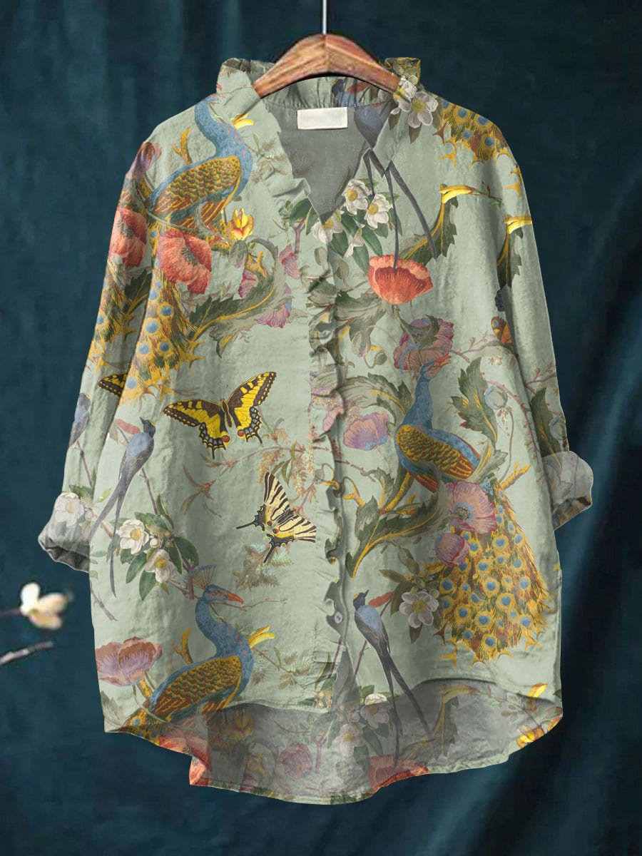 Elara™ | Butterfly Ruffle Blouse