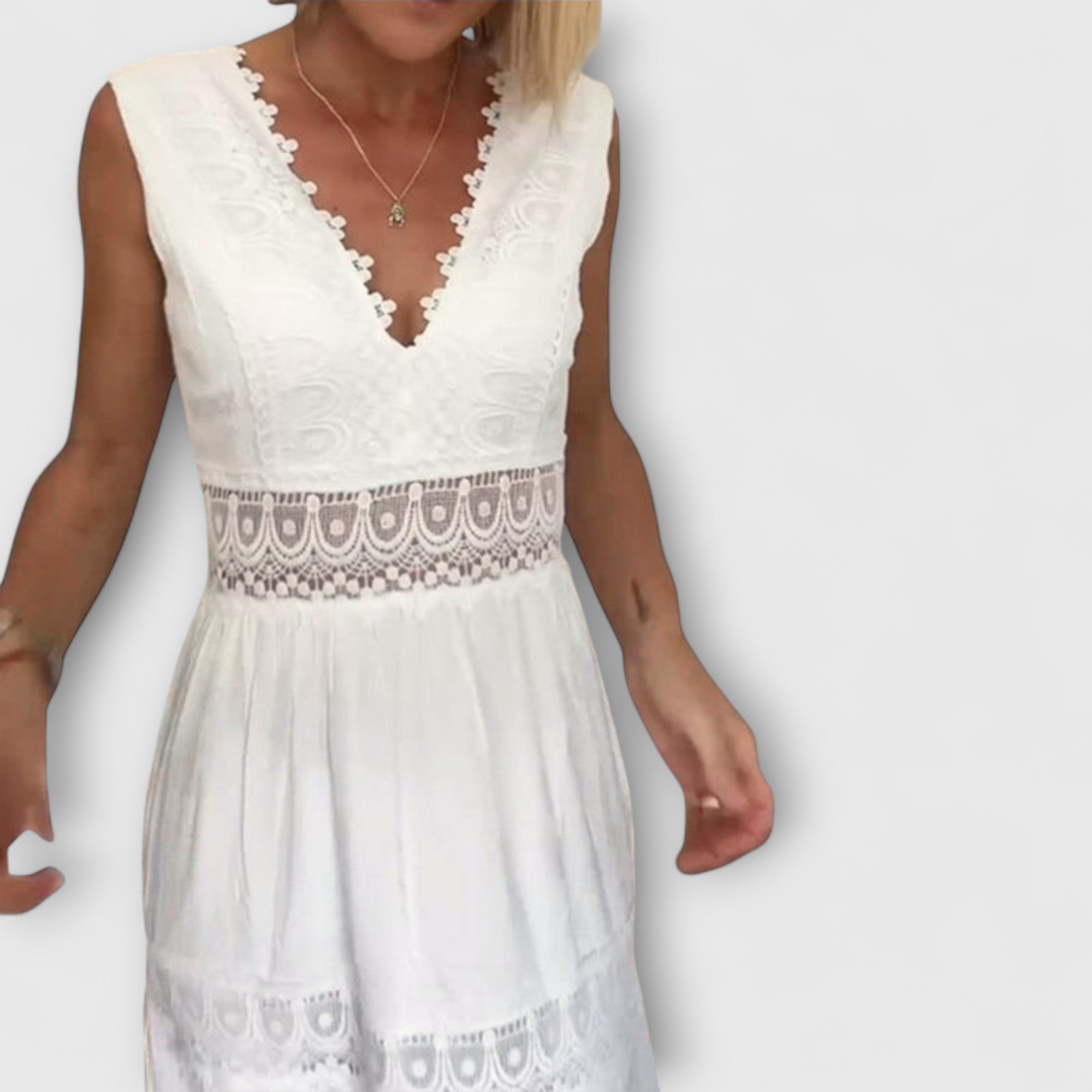 Elara™ | Lace V-Neck Dress