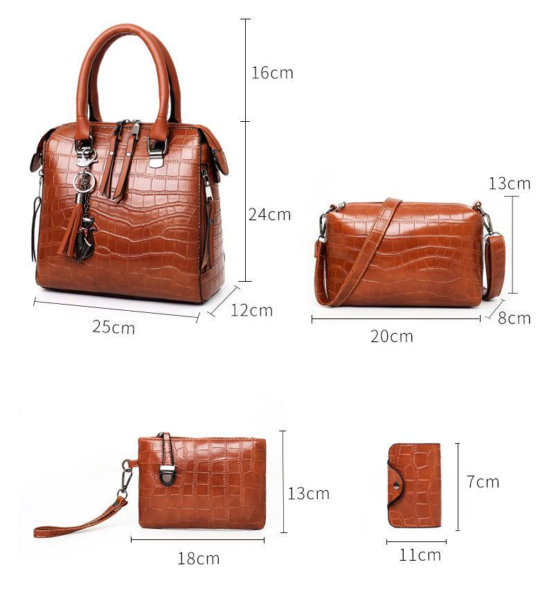 Elara™ | Crocodile Pattern Bag Set