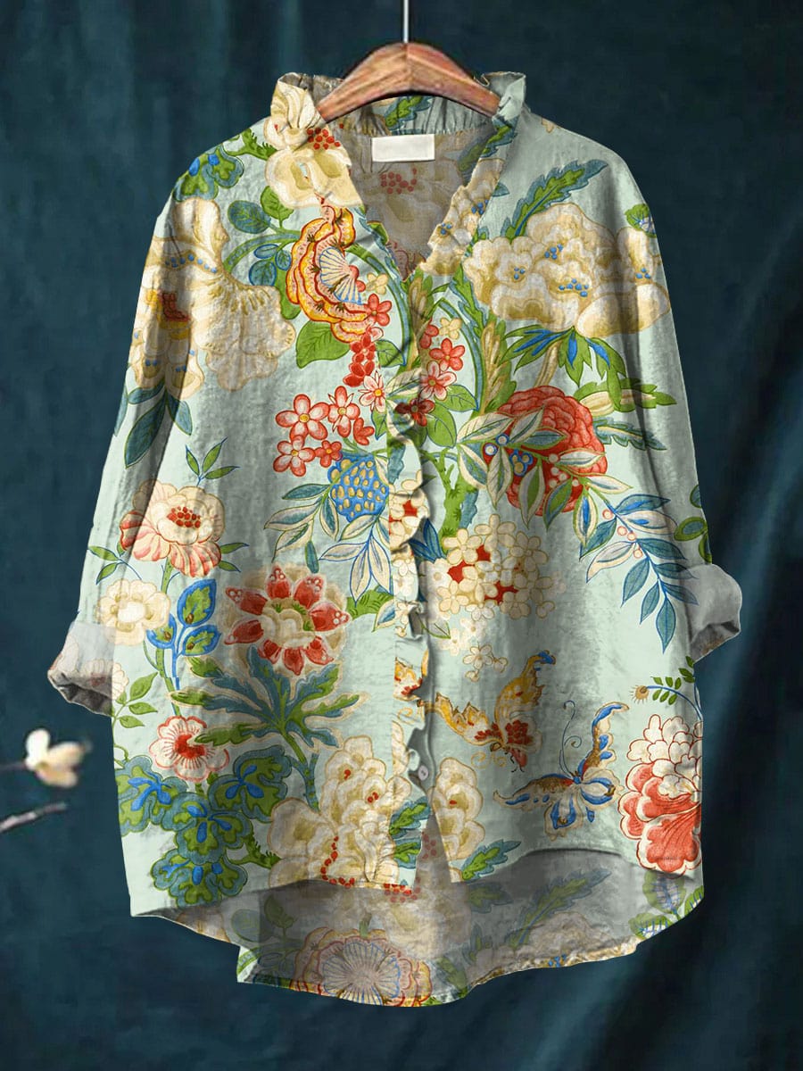 Elara™ | Ruffle Foral Blouse