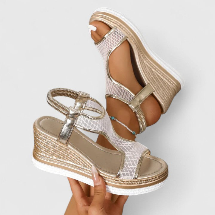 Elara™ | T-Strap Wedge Heels