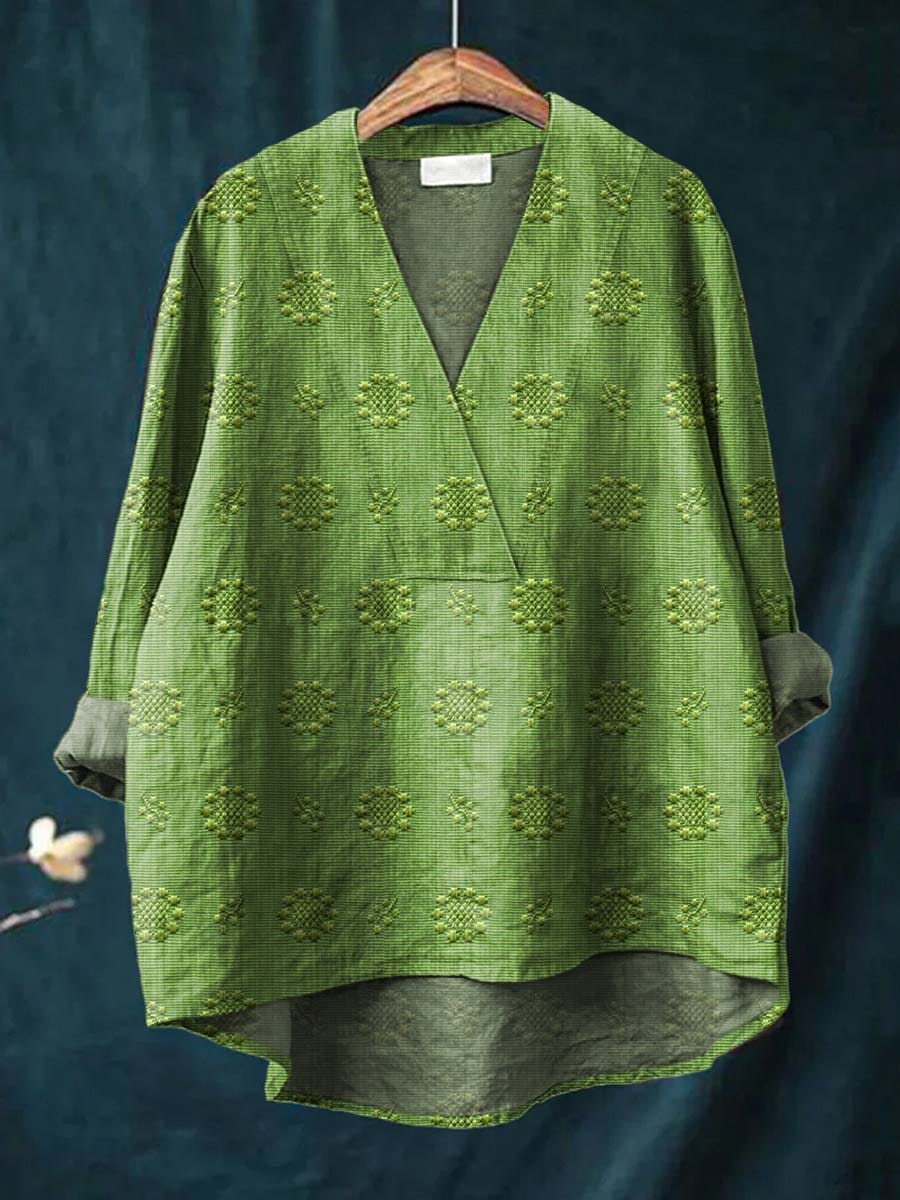 Elara™ | Embroidered Print Blouse
