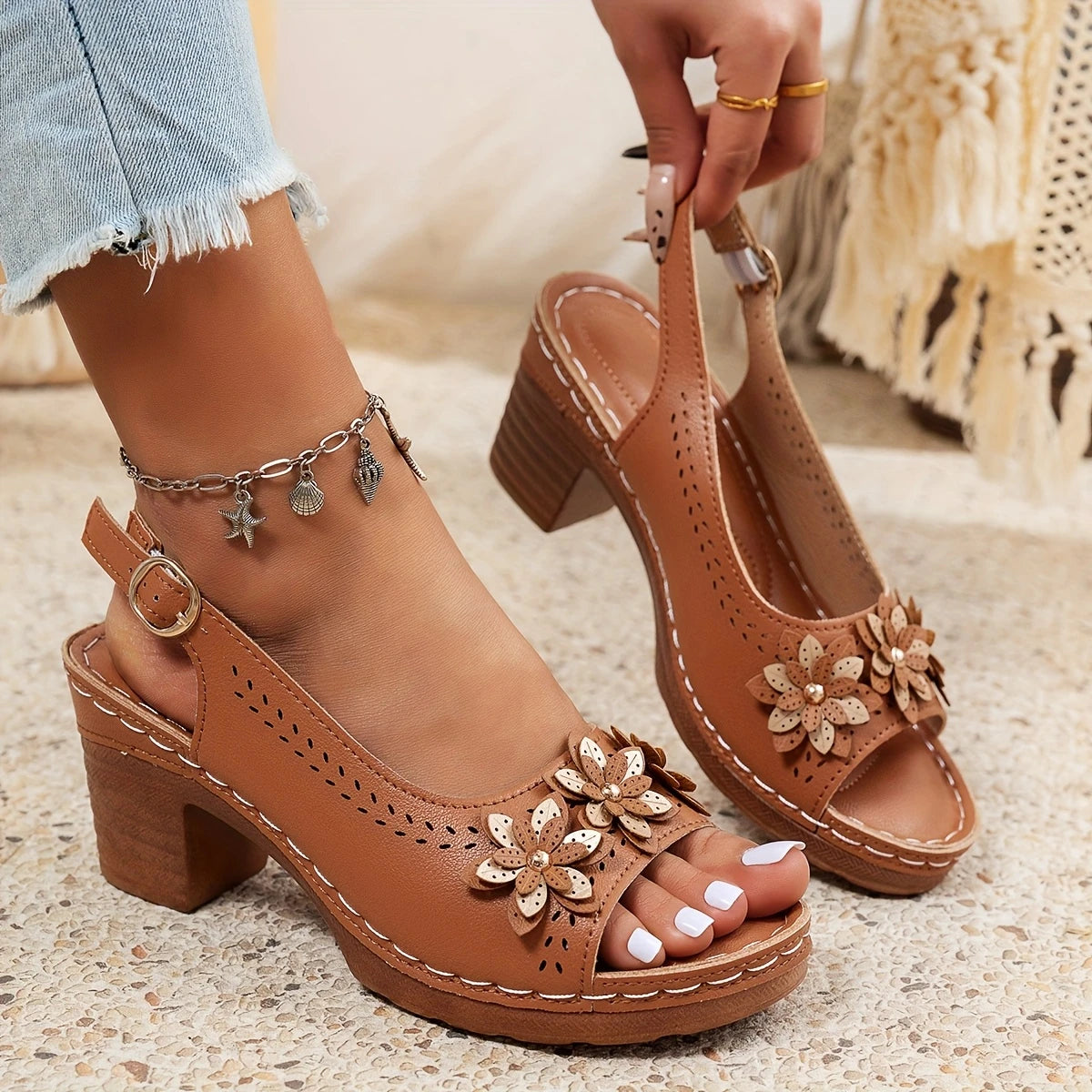 Elara™ | Chunky Heel Sandals