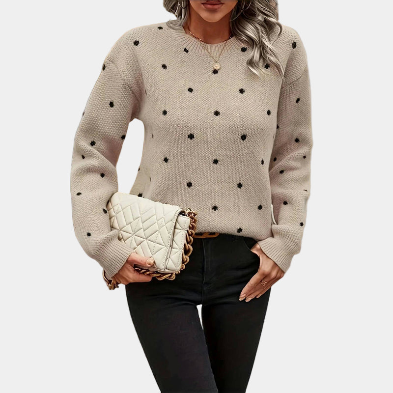 Elara™ | Polka Dot Knit Sweater