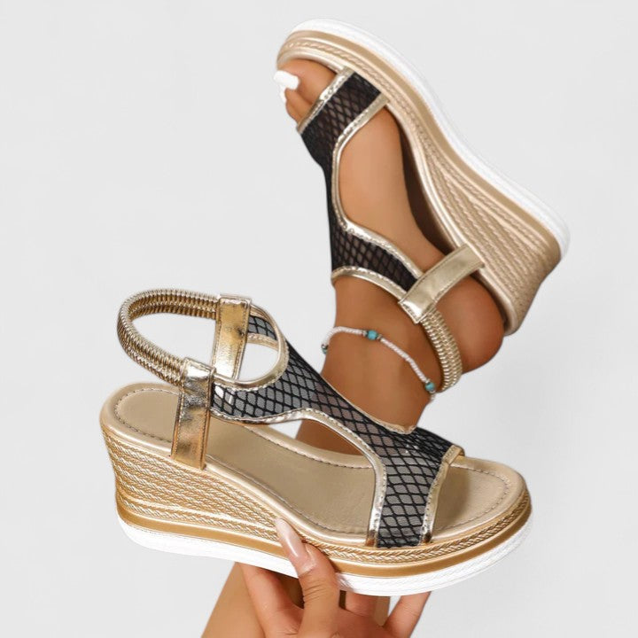 Elara™ | T-Strap Wedge Heels