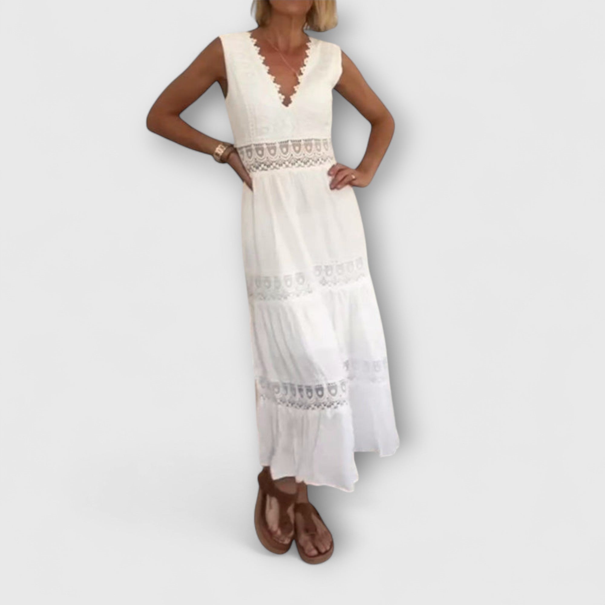Elara™ | Lace V-Neck Dress