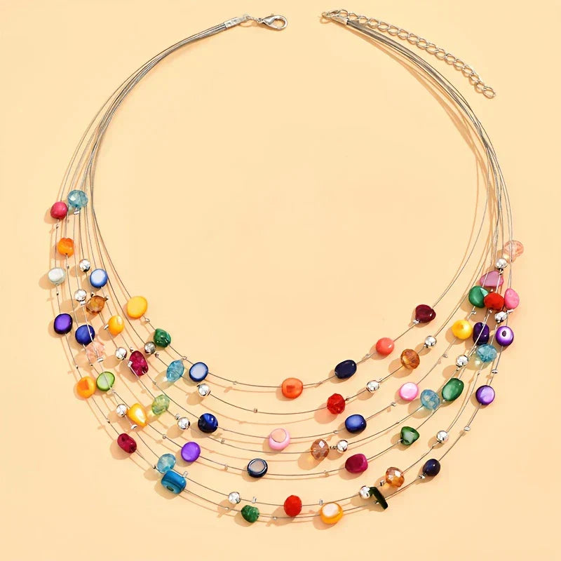 Elara™ | Bohemian Layered Beaded Necklace