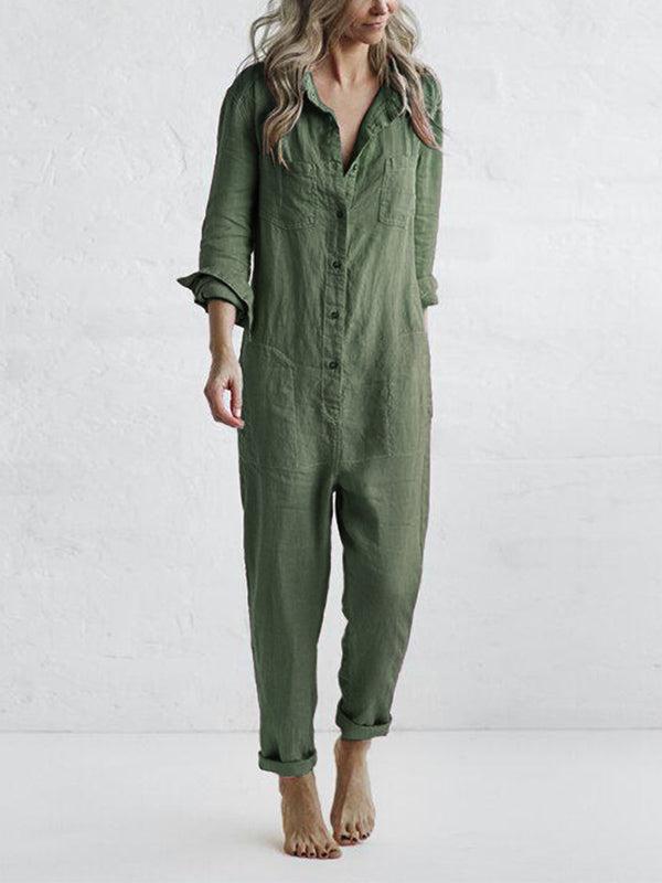 Elara™ | Cotton Long Jumpsuit