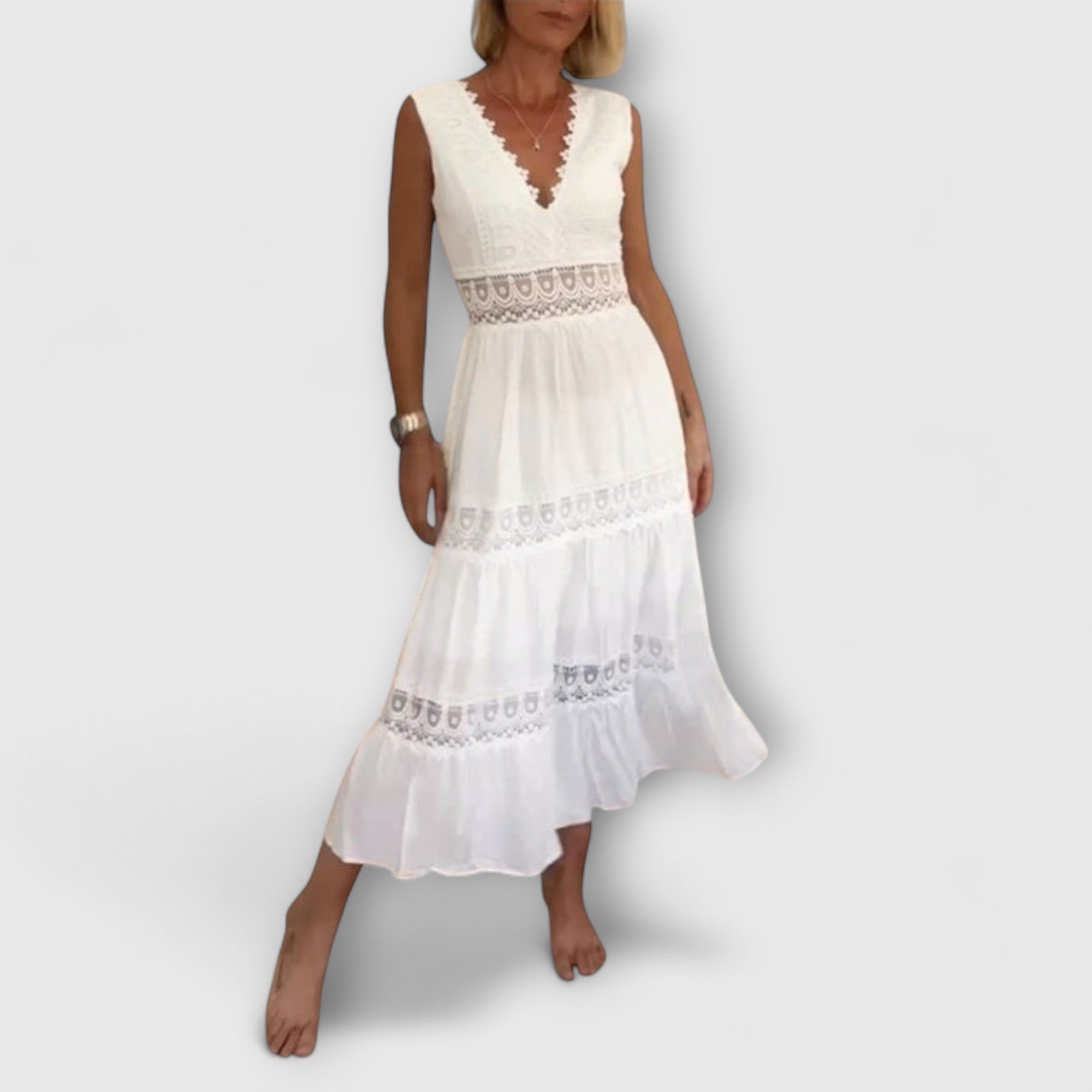 Elara™ | Lace V-Neck Dress
