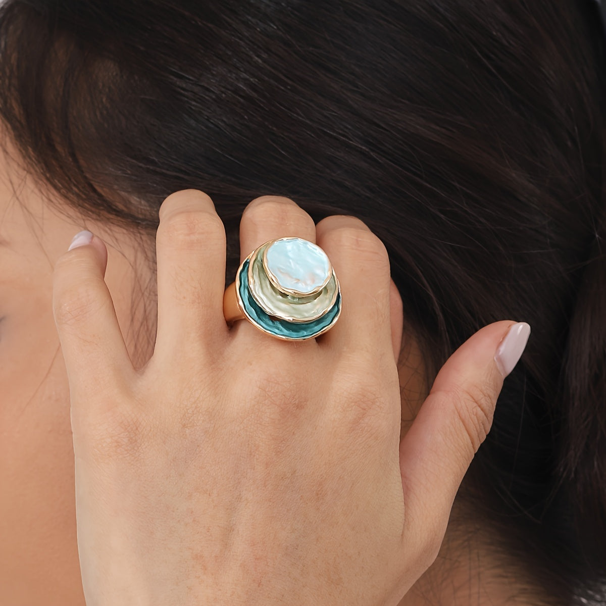 Elara™ | Boho Triple-Layer Ring
