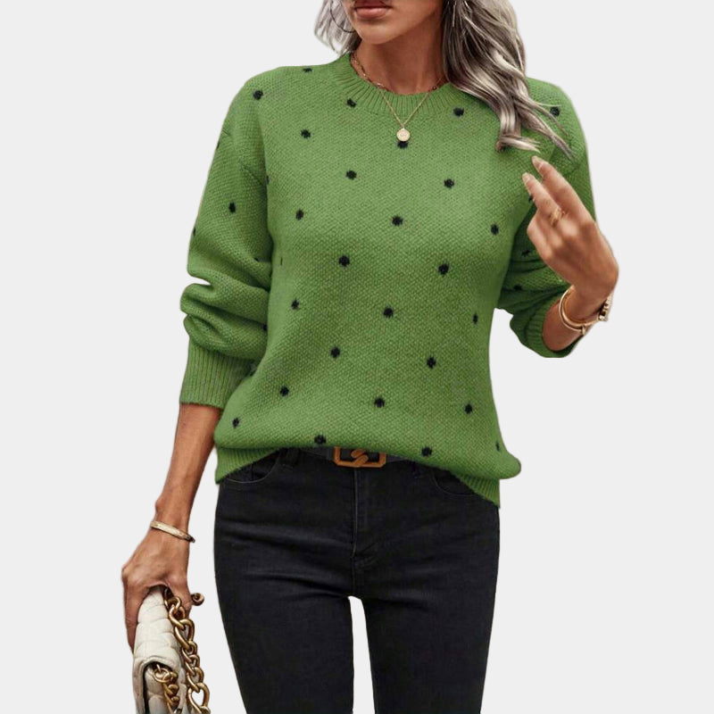Elara™ | Polka Dot Knit Sweater