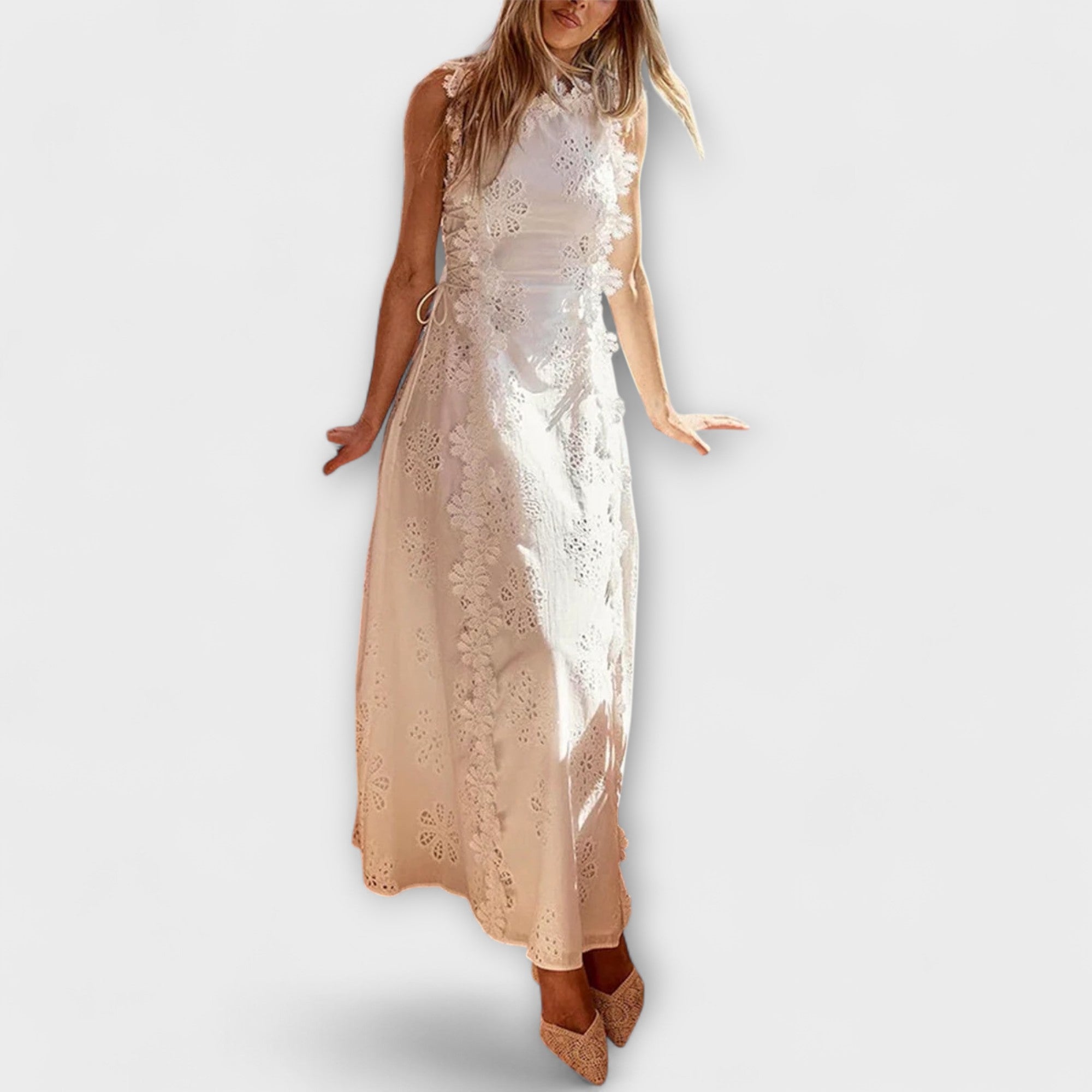 Elara™ | Lace Floral Maxi Dress