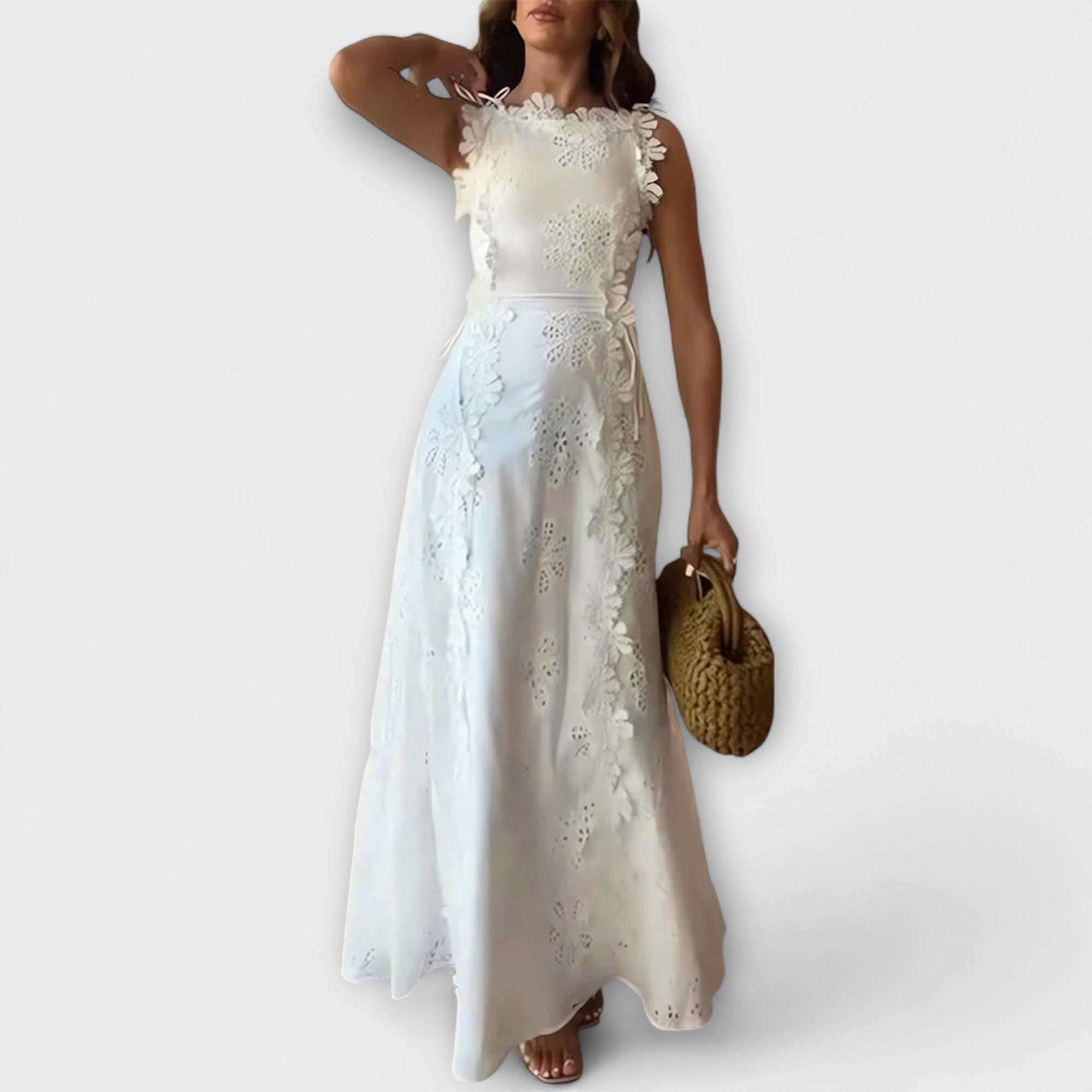 Elara™ | Lace Floral Maxi Dress