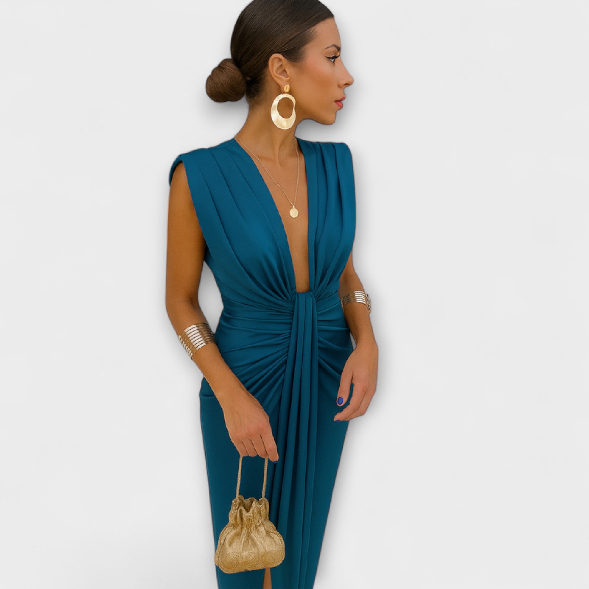 Elara™ | Pleated Maxi Dress