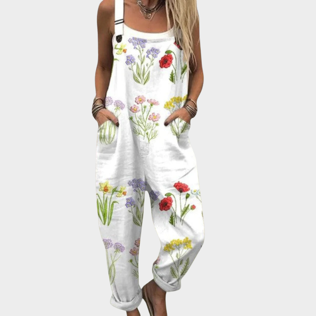 Elara™ | Retro Floral Jumpsuit