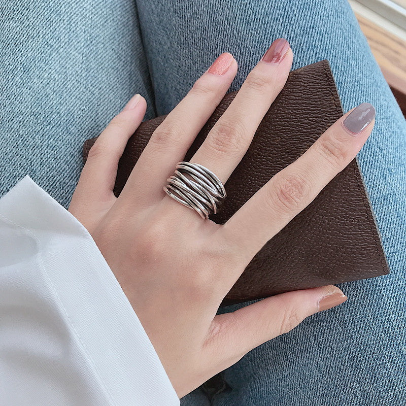 Elara™ | Layered Silver Ring
