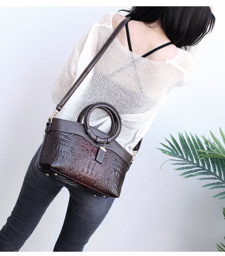 Elara™ | Crocodile Pattern Handbag