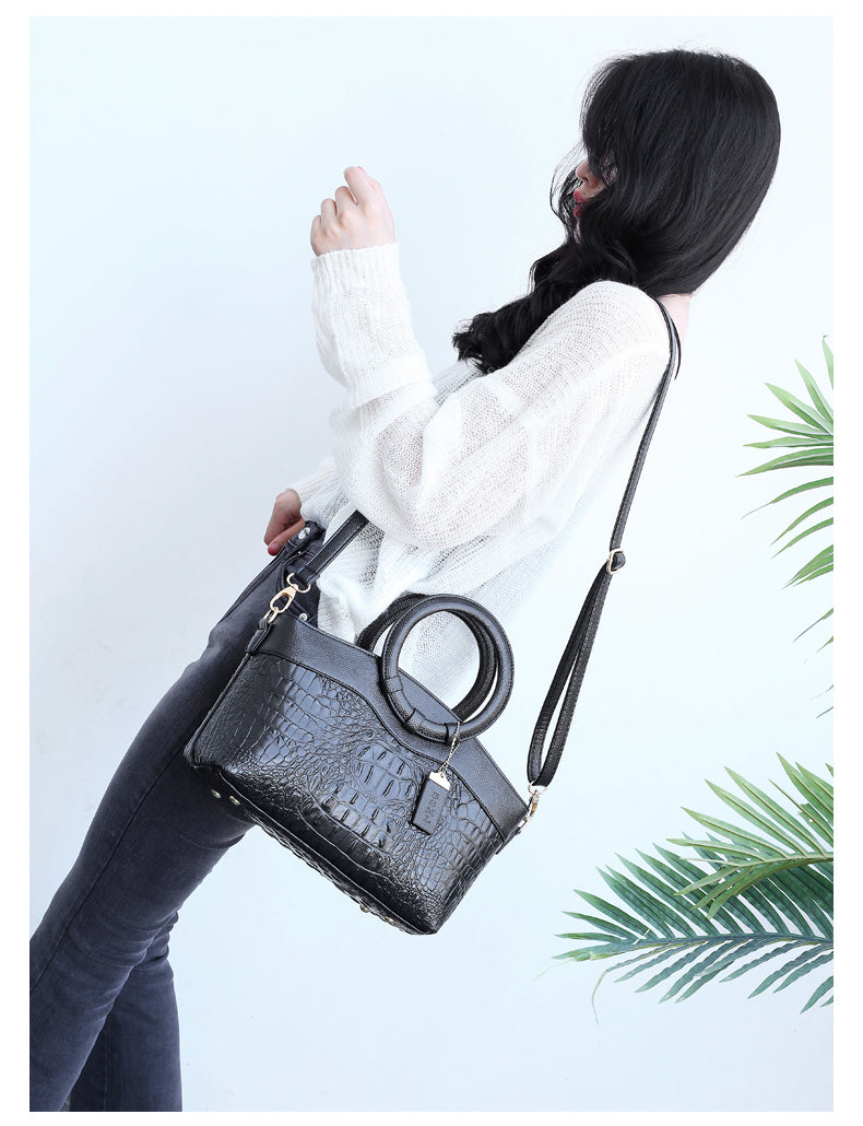 Elara™ | Crocodile Pattern Handbag